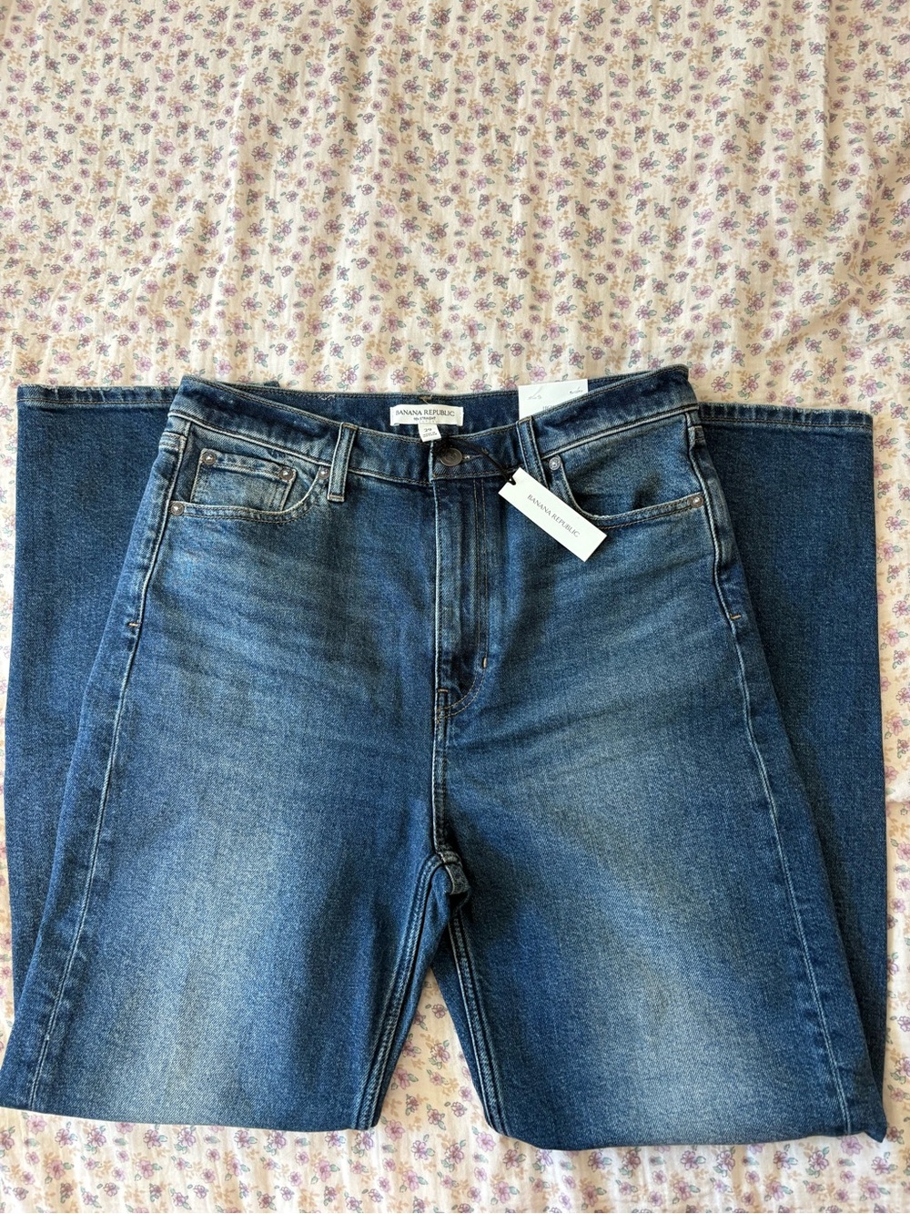 Banana Republic High-Rise Straight Jeans - Blue Denim